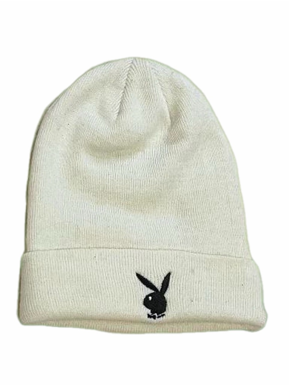 PLAYBOY X PACSUN Bunny Knit Beanie - Cream